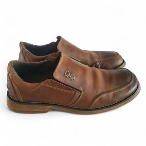 BED|STÜ Tobacco Brown Leather Square Toe Slip-On Loafers | Mules Men's‎ Size 9.5